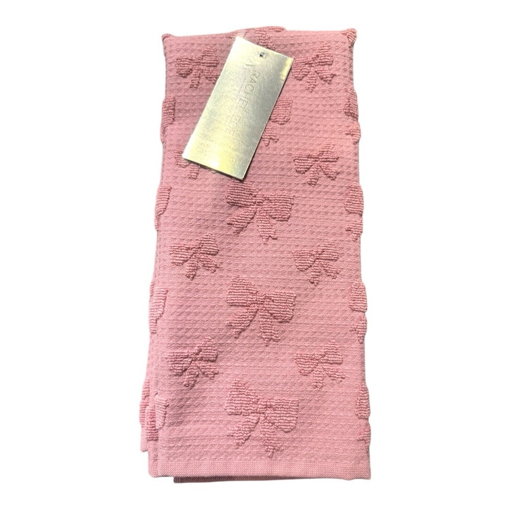 Viral hard to find Rachel Zoe Pink Bow Textured Towel​